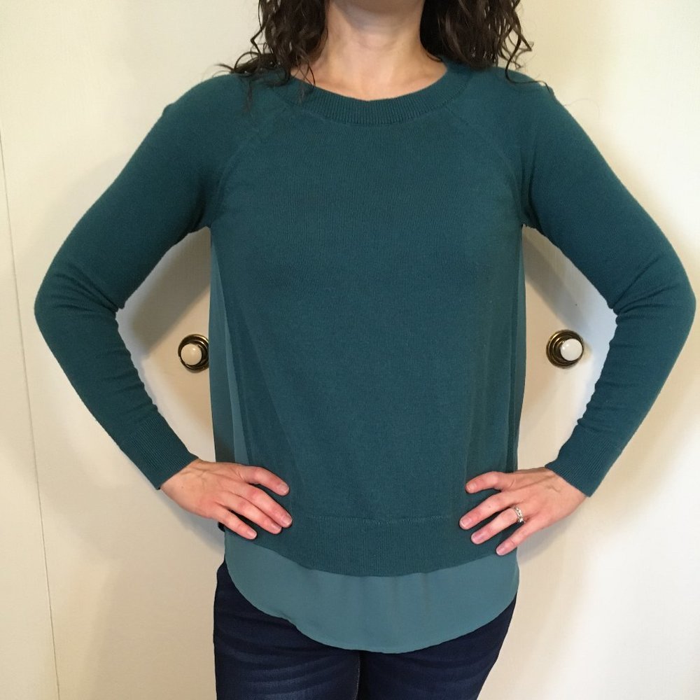 teal long sleeve LOFT sweater (XXS)